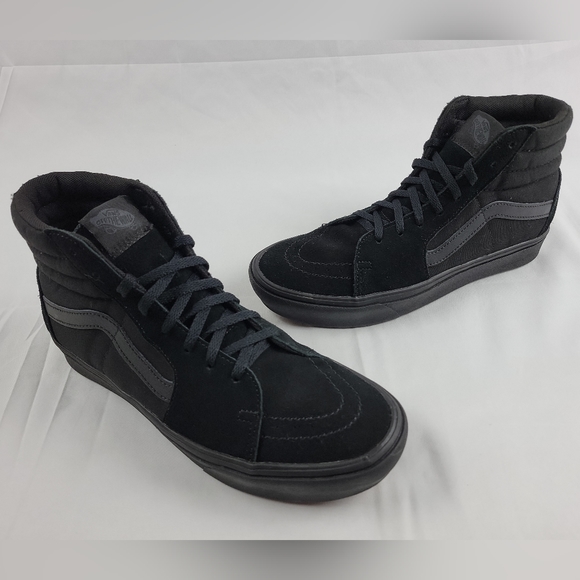 Vans Other - Vans ComfyCush High Top Shoes Mens 8 Womens 9.5 All Black Sneakers 721356